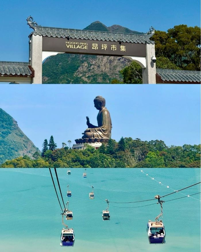 Ngắm cáp treo Ngong Ping từ phía xa